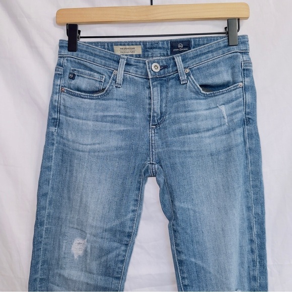 Adriano Goldschmied AG Medium Wash Denim Slim Straight The Stevie Cuff Jeans 25 - Picture 3 of 6